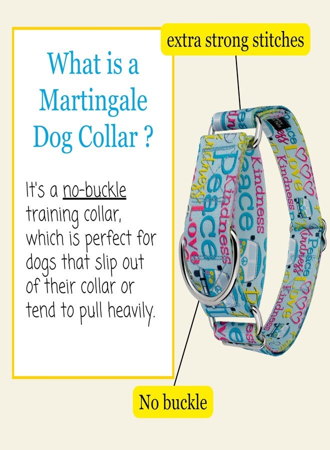 كانتري بروك ديزاين طوق مارتينجال عريض للكلاب من Country Brook Petz - HossFit Jr - مجموعة رائعة بتصاميم مميزة (حب وسلام، متوسط) - Image 3